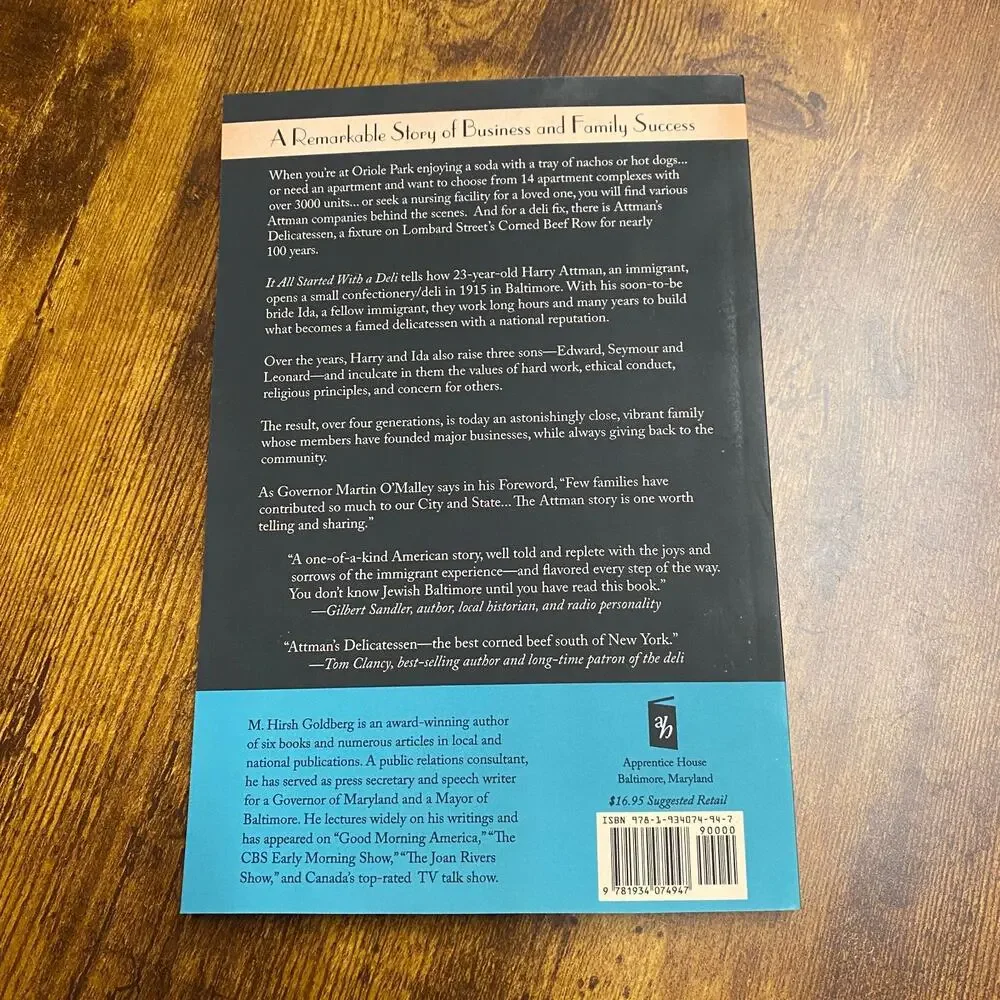 It All Started with a Deli : The Attmans of Lombard Street by M. Hirsh Goldberg